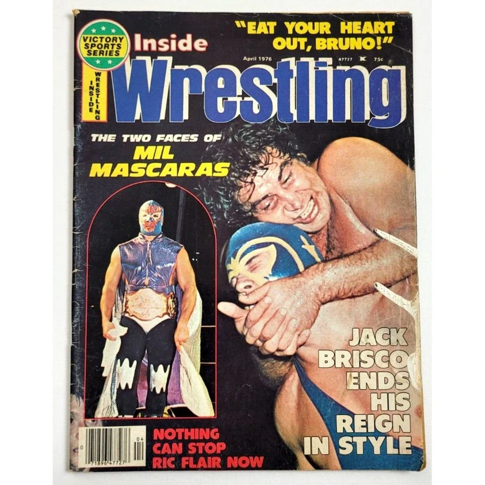 INSIDE WRESTLING - APRIL 1976 - RIC FLAIR / BUGSY MCGRAW /‎ MILS MASCARAS
